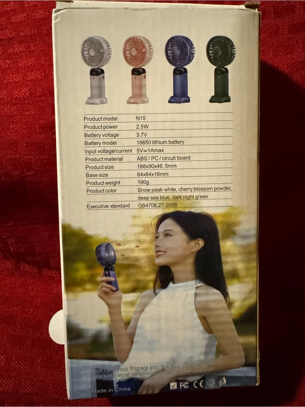 TECHTOP LED Digital Display Portable Fan - white